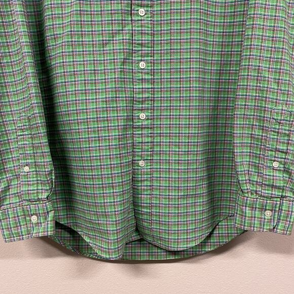 Ralph Lauren Polo Men’s Green Plaid Button Up L/S Shirt 100% Cotton Size Small - Picture 2 of 7